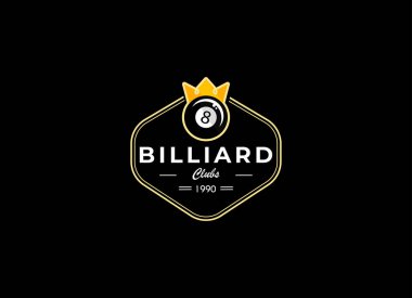 Bilardo kulüp logosu tasarım şablonu