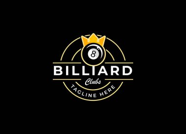 Bilardo kulüp logosu tasarım şablonu