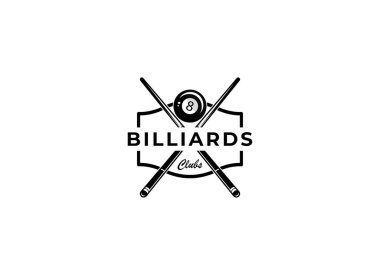 Bilardo kulüp logosu tasarım şablonu