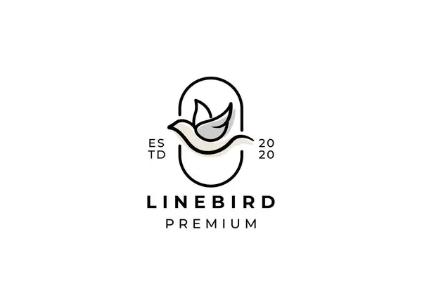 Символ Птичьей Линии Дизайн Векторной Эмблемы Птичьего Логотипа Линейный Рисунок Лицензионные Стоковые Векторы