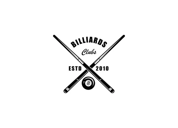 Biljard Club Logotyp Malldesign Stockvektor