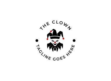  Palyaço Joker logo simgesi tasarım vektörü illüstrasyonu