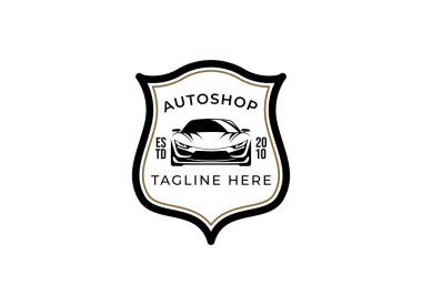 Otomotiv araba dükkanı, garaj, dağıtıcı logosu tasarımı.