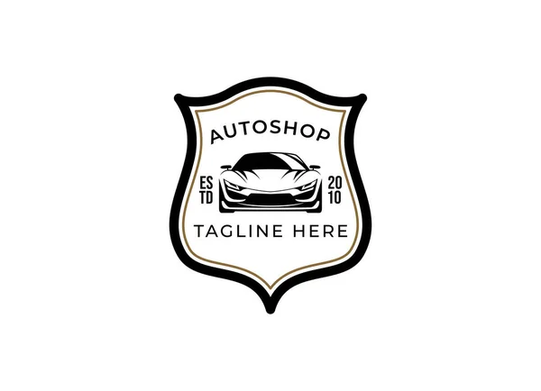 Автомобильный Магазин Гараж Дизайн Логотипа Дилера Стоковая Иллюстрация