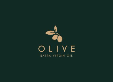 Zeytin yağı logosu tasarımı vektör ikonu güzellik ve sağlık