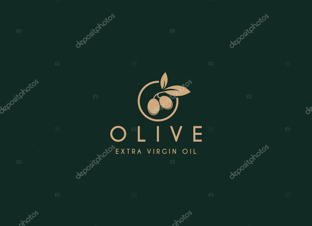 Olive oil logo design vector icon nature beauty and health