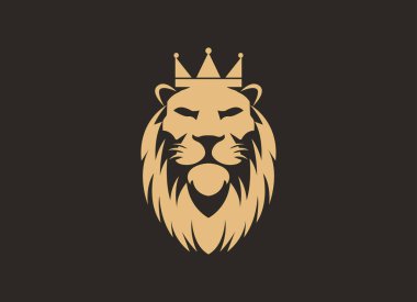 Aslan Başı Logo Vektör Şablonu Çizim Tasarımı