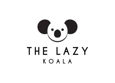 Tatlı tembel koala logo tasarımı ikonu. Koala Logo Tasarımı