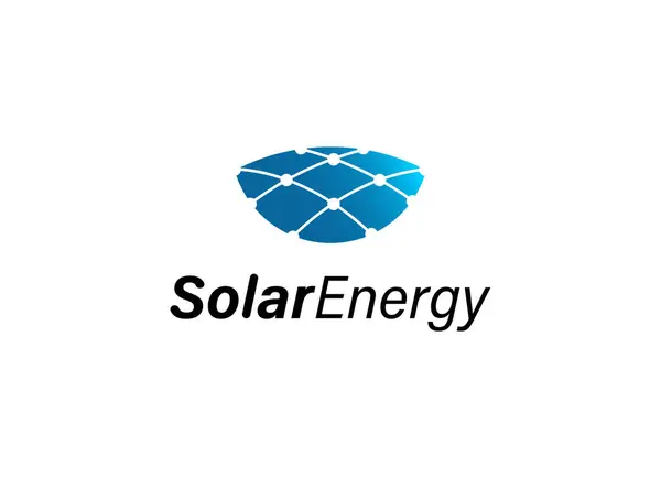Güneş paneli enerji logosu tasarımı. Elektrik enerji logosu tasarımı