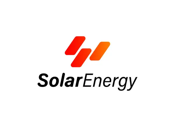 Návrh Energetického Loga Solárního Panelu Design Loga Elektrické Energie Stock Vektory