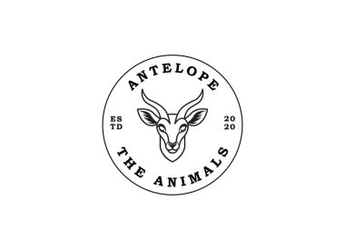 Koşan Sıçrayan Ibex Antilop Macera için siluet Hayvanat bahçesi safari gezisi ya da yaban hayatı koruma logosu tasarımı