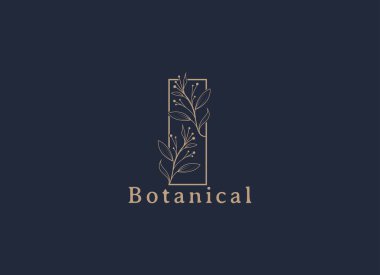 El Çizimi Feminime Botanik Logo Şablonu