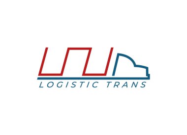 Lojistik şirketi logosu. Kamyon logosu. Ok simgesi. Teslimat ikonu. İş logosu. Teknoloji logosu