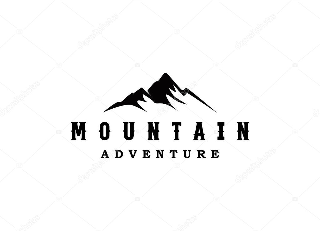 Mountain Logo Vector Graphic Design illustration Retro Vintage Circle Badge Emblem Symbol and Icon