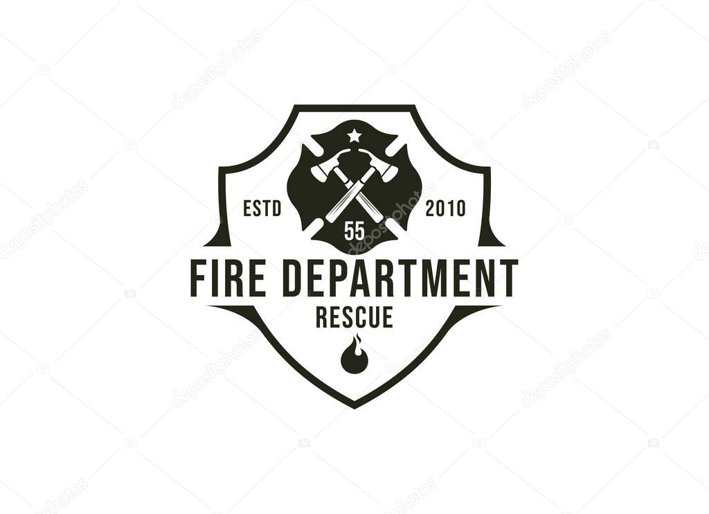 Fire department logos, modern and vintage style logo