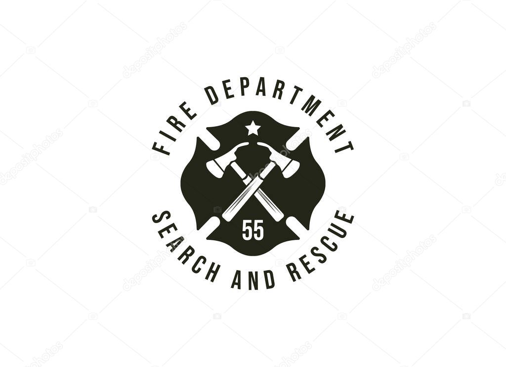 Fire department logos, modern and vintage style logo