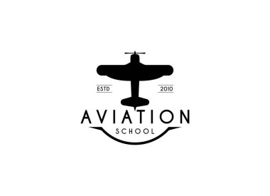 Hafif uçak havayolları logo tasarımı amblem dağ elementi yuvarlak