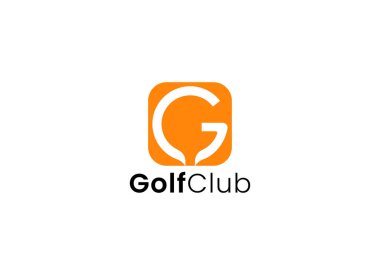 Golf sopası amblemi şablon vektör tasarım çizimi. Golf kulübü logosu tasarımı