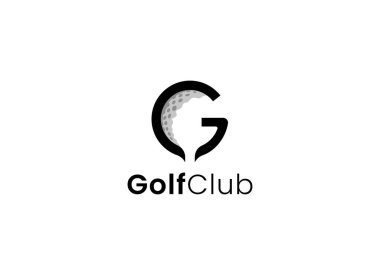 Golf sopası amblemi şablon vektör tasarım çizimi. Golf kulübü logosu tasarımı