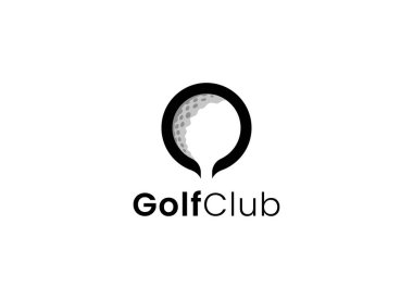 Golf sopası amblemi şablon vektör tasarım çizimi. Golf kulübü logosu tasarımı