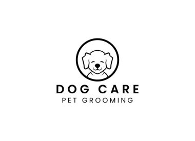 Köpek bakım logosu tasarımı. Hayvan bakımı ve evcil hayvan bakım logosu..