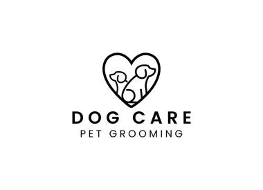Köpek bakım logosu tasarımı. Hayvan bakımı ve evcil hayvan bakım logosu..