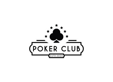 Poker kulübü logosu tasarım vektörü. Poker kulübü logosunun kralı.