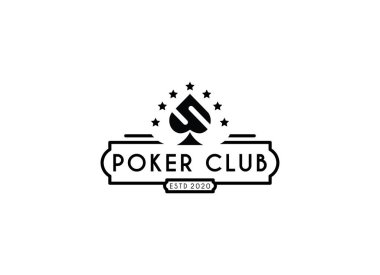 Poker kulübü logosu tasarım vektörü. Poker kulübü logosunun kralı.