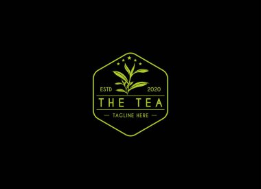 Tea leaf logo design template. Tea shop icon, tea store, packaging product logo vector illustration clipart