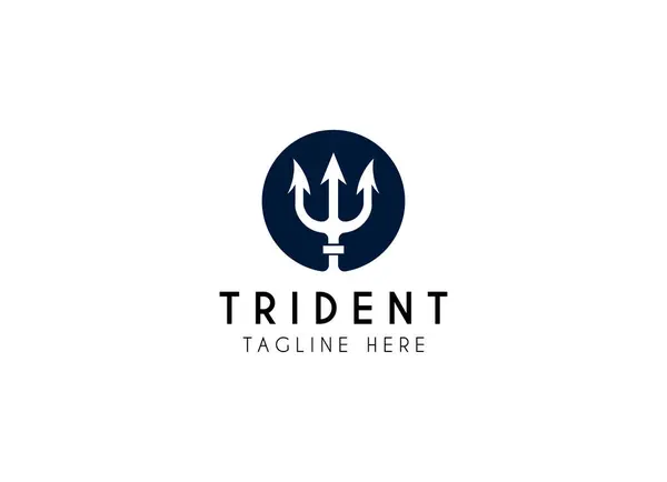 stock vector Trident graphic icon. Trident Poseidon sign in the circle isolated on white background. Vector illustration