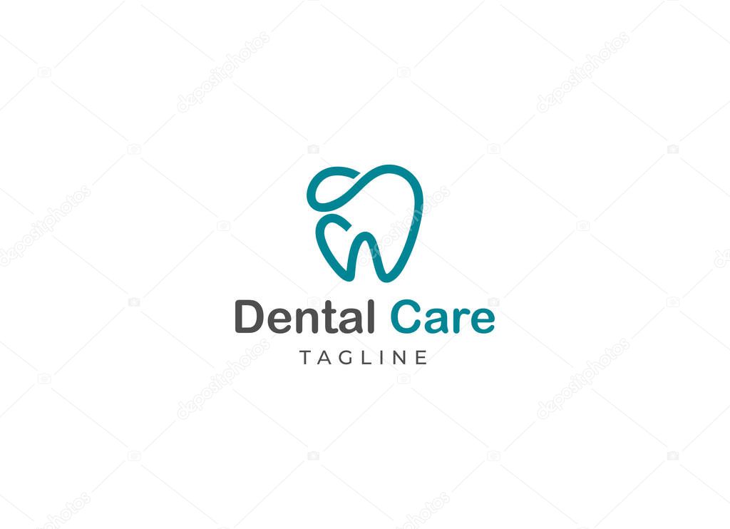 Dental care logo design vector illustration. Tooth logo design.