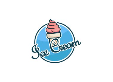 Dondurma Logosu Tasarımı. Dondurmacı logosu rozetleri, etiketleri, gelateria işaretleri.