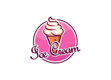 Dondurma Logosu Tasarımı. Dondurmacı logosu rozetleri, etiketleri, gelateria işaretleri.