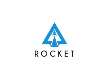 Roket fırlatma vektör simgesi tasarımı. İş için roket logosu vektör şablonu yaratıcı logo başlat
