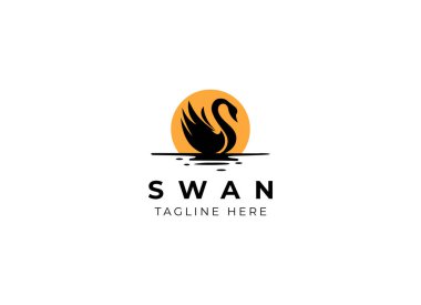 Beauty swan logo design. Simple swan logo design vector illustration clipart