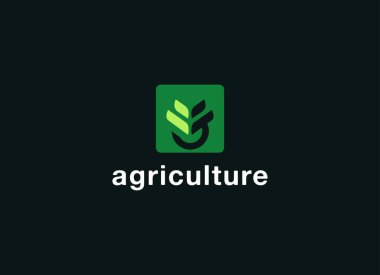 Çiftçilik, tarım, tarım, tarla, doğal hasat, çiftçi birliği ve daha fazlası için vektör logosu tasarımı.