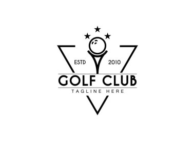 Birinci sınıf golf logosu. Golf kulübü amblemi turnuva logosu tasarımı