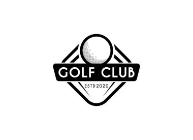 Birinci sınıf golf logosu. Golf kulübü amblemi turnuva logosu tasarımı