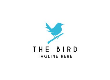 Siluet kuş logosu tasarımı. Basit ve minimalist kuş logosu tasarımı.