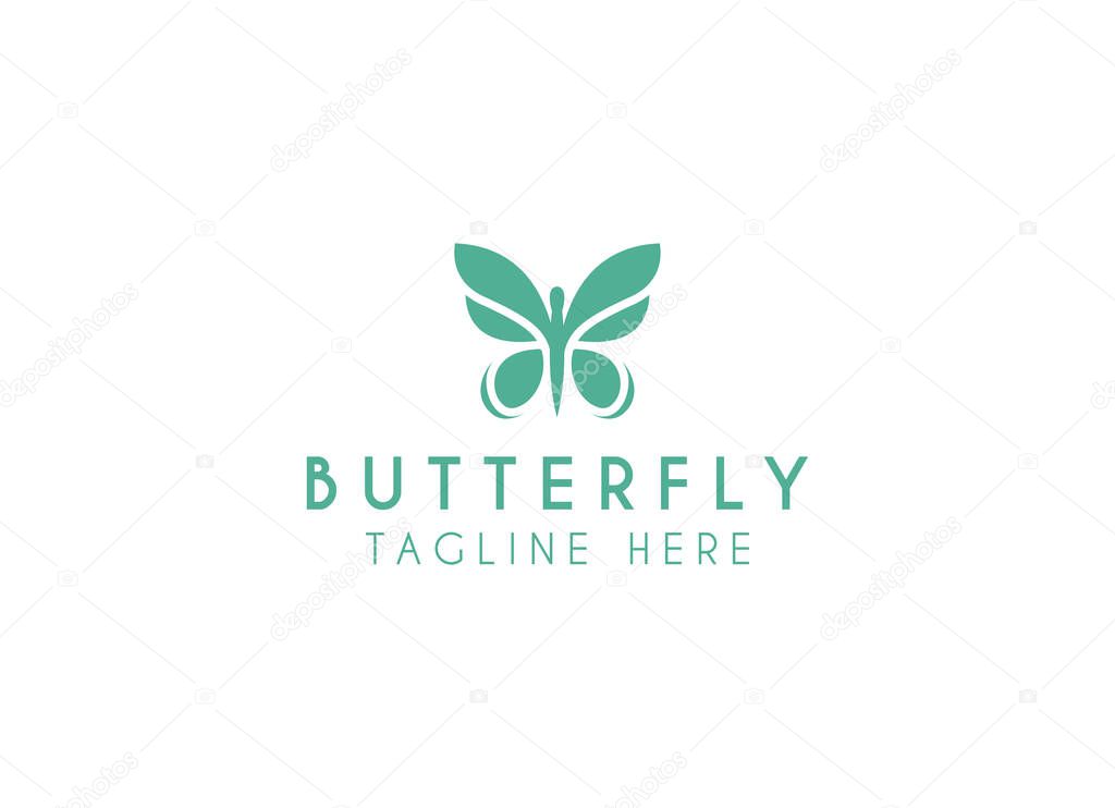 Butterfly logo. Luxury line logotype design. Universal premium butterfly symbol logotype.