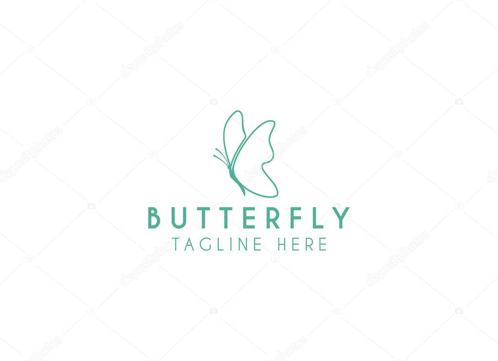 Butterfly logo. Luxury line logotype design. Universal premium butterfly symbol logotype.