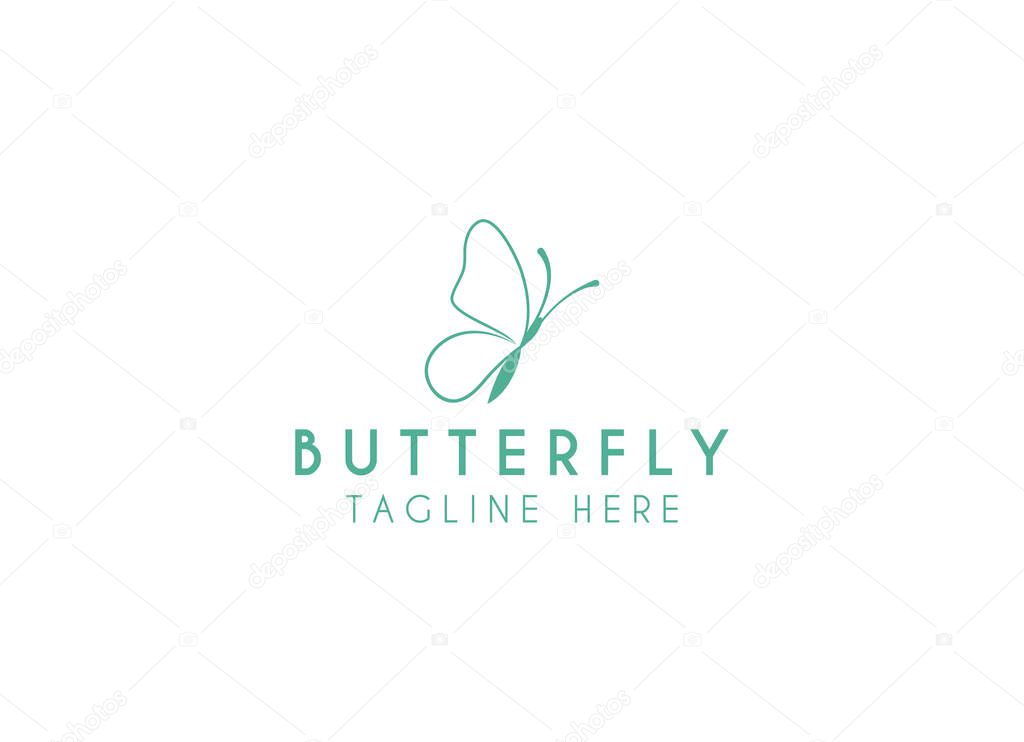 Butterfly logo. Luxury line logotype design. Universal premium butterfly symbol logotype.