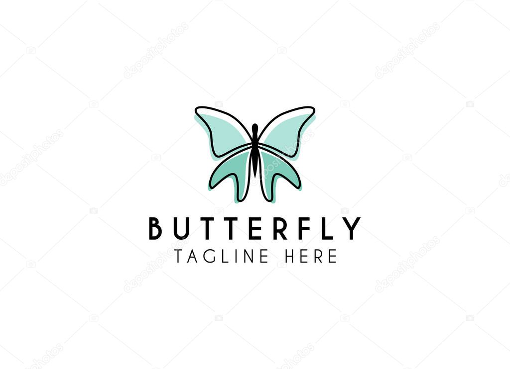 Butterfly logo. Luxury line logotype design. Universal premium butterfly symbol logotype.