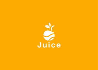 Taze Portakal Suyu logosunu sıvılaştır. Portakal suyu logosu şablonu. Juice İçecek Vektör Tasarımı. Meyve Çizimi