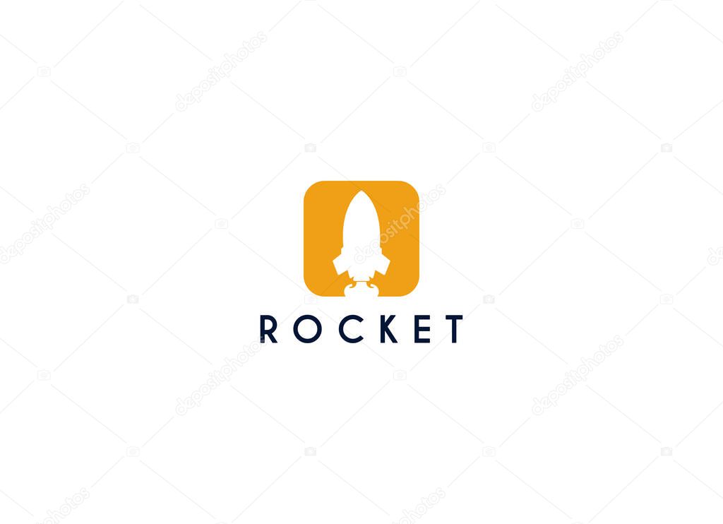 Launching Take Off Rocket Jet Plane Space modern logo word mark logotype design