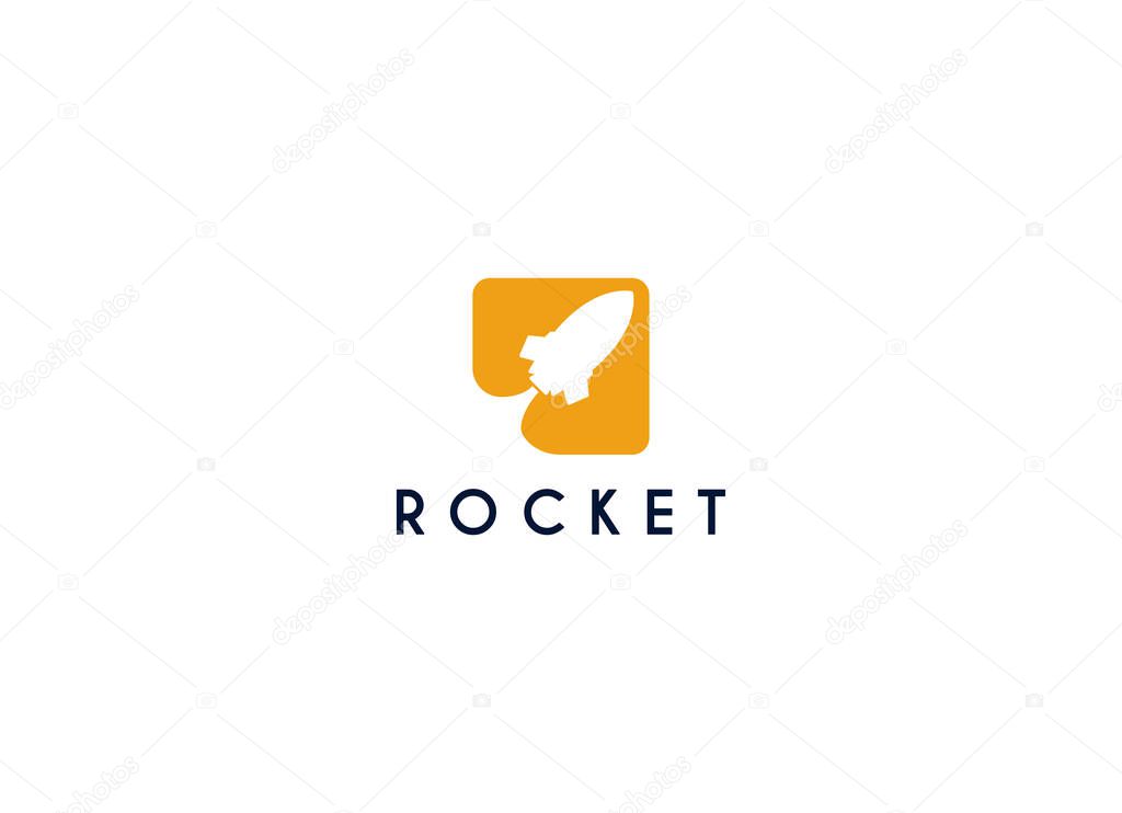 Launching Take Off Rocket Jet Plane Space modern logo word mark logotype design