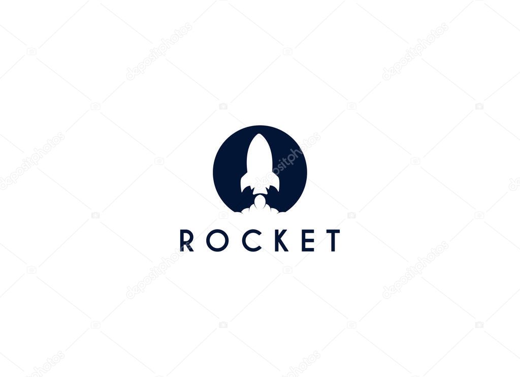Launching Take Off Rocket Jet Plane Space modern logo word mark logotype design