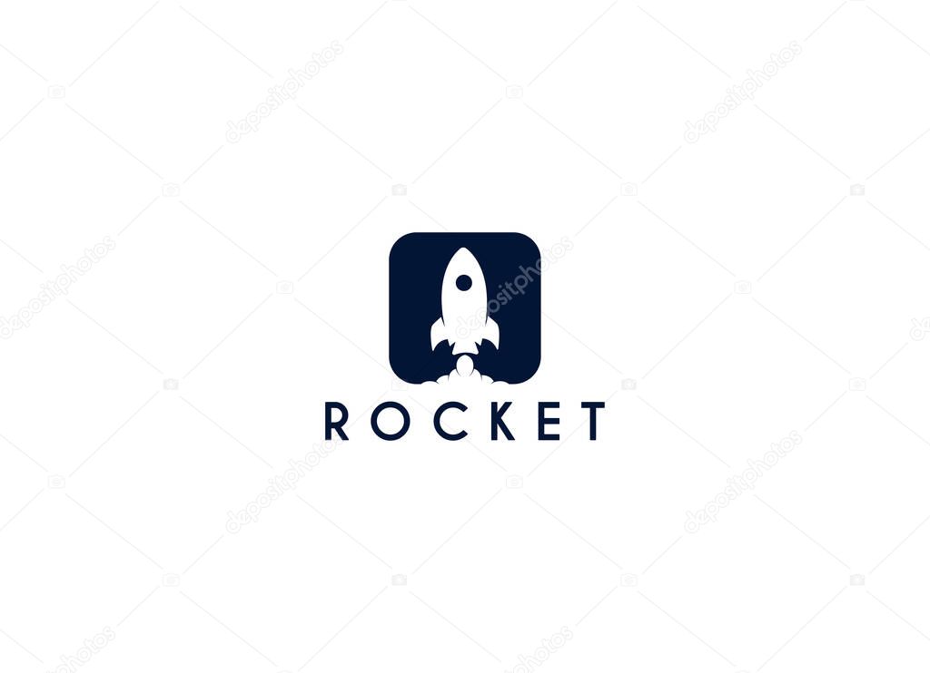 Launching Take Off Rocket Jet Plane Space modern logo word mark logotype design
