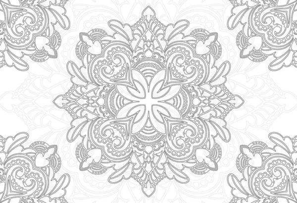 Mandala Dekoratives Element Ornamentale Komposition Ornamentale Lineare Linie Freihand Zeichnung — Stockvektor