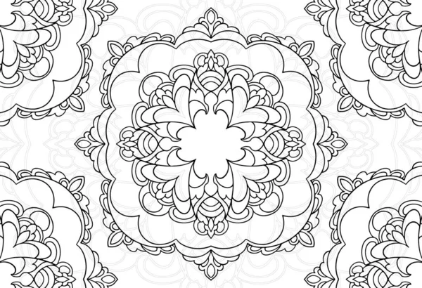 Mandala Dekoratives Element Ornamental Zusammensetzung Ornamental Lineare Linie Freihändig Zeichnung — Stockvektor